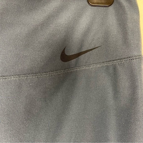 Nike Power Legend Leggings Veneer Training Capri Mesh Blue Black Size Medium - Picture 9 of 10